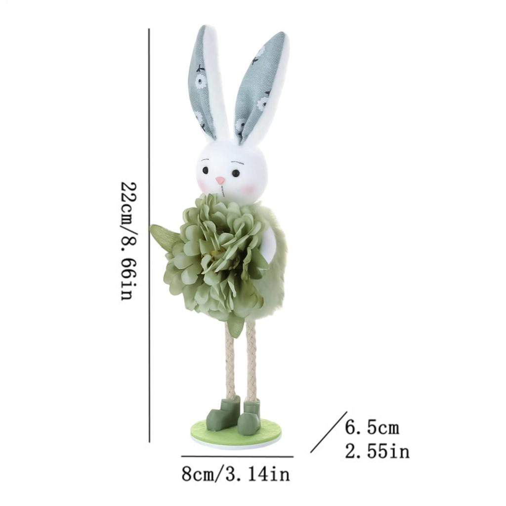 Easter Standing Bunny Figurines Cute Standing Rabbit Spring Flower Home Decor Living Room Ornament Kids Gift Flower Decoration