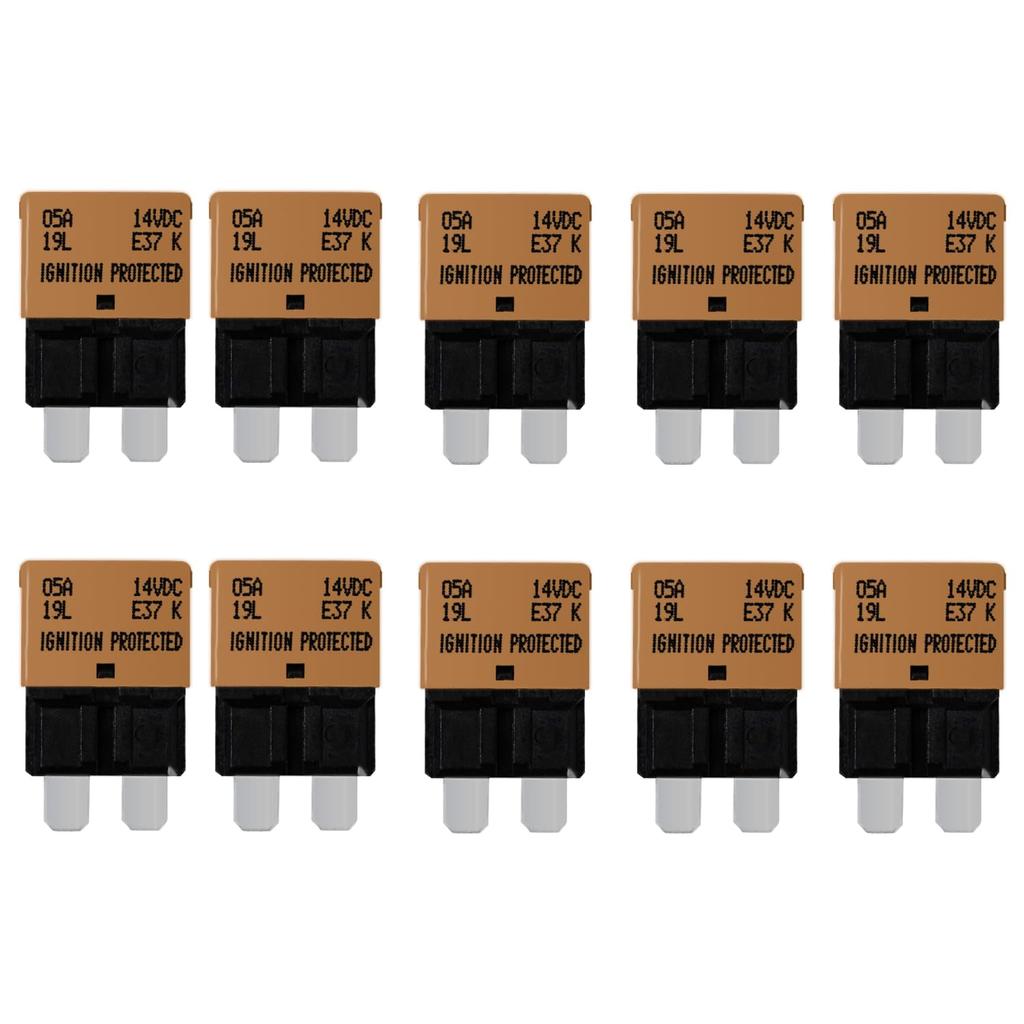 30 Amp Auto Reset Circuit Breaker ATC/ATO Resettable Fuses Low Profile Automotive Satandard Blade Fuse DC12V-32V for Car Truck RV Marine Boat 10 Pack