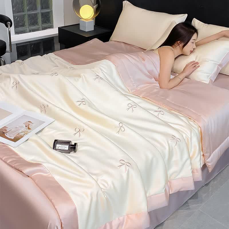 LISM Embroidered Ice Silk Summer Quilt