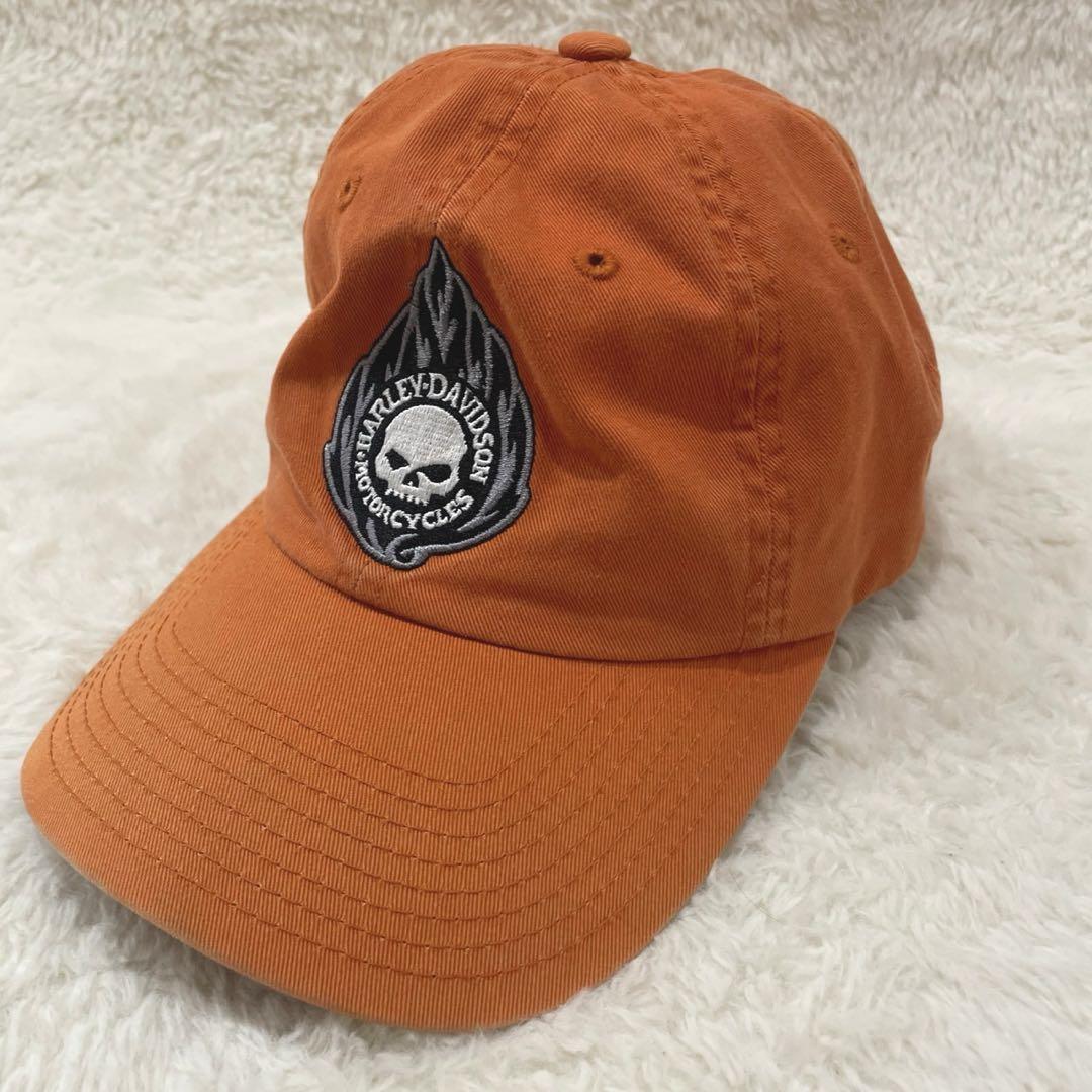 

[USED] Harley-Davidson Skull Logo Cap, Orange