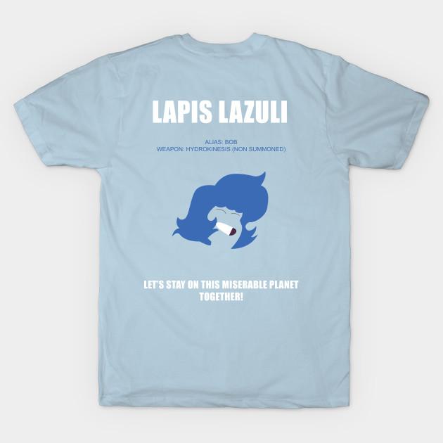 Men Black Print T-shirt Steven Universe - Lapis Lazuli No-Cut Transfer Paper Print Cotton Tshirt S