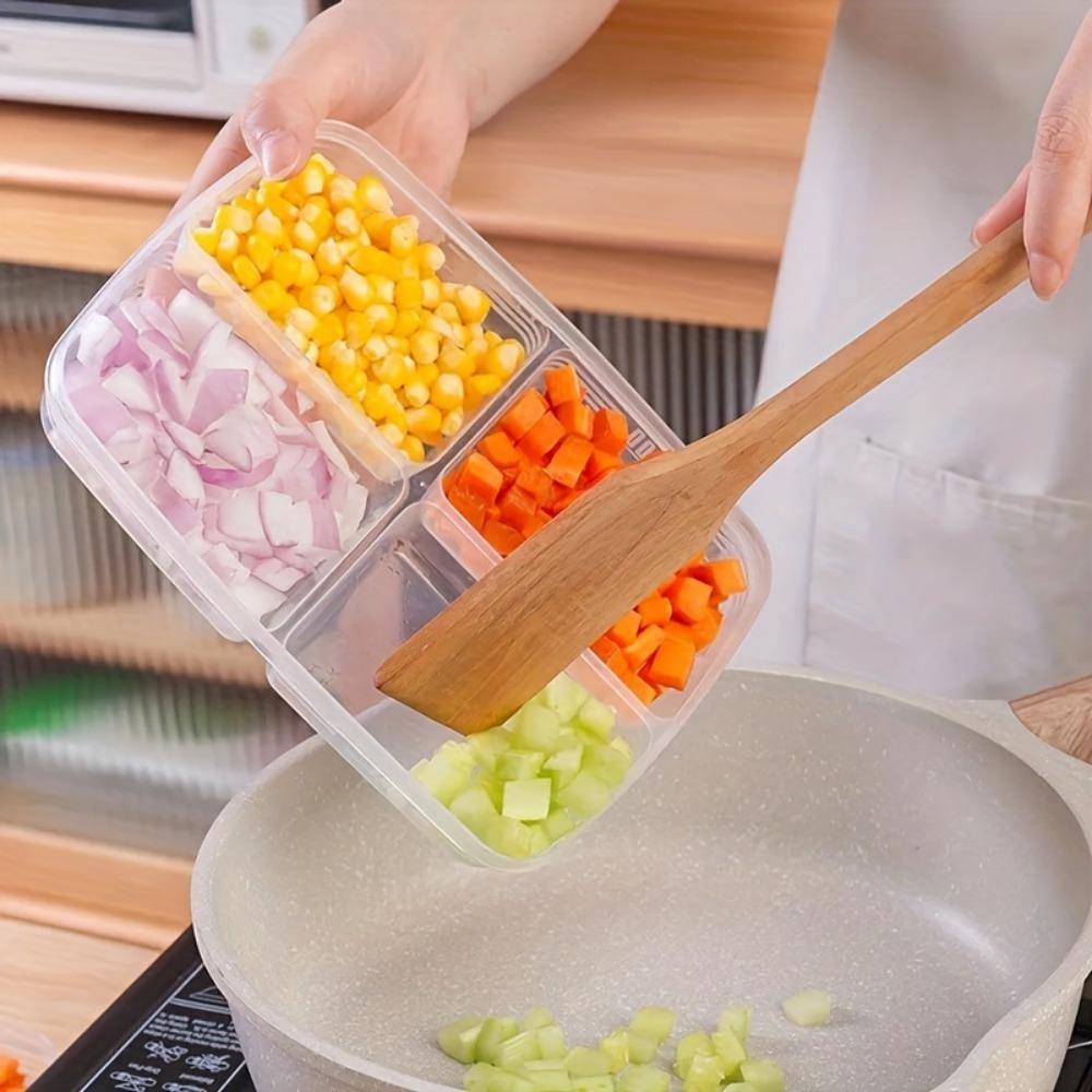 1 Stück/2 Stück 4 Fächer Lebensmittelaufbewahrungsbox Tragbares Fach Kühlschrank Gefrierschrank Organizer Küchenwerkzeug Obst Gemüse Fleisch Frischhaltebox