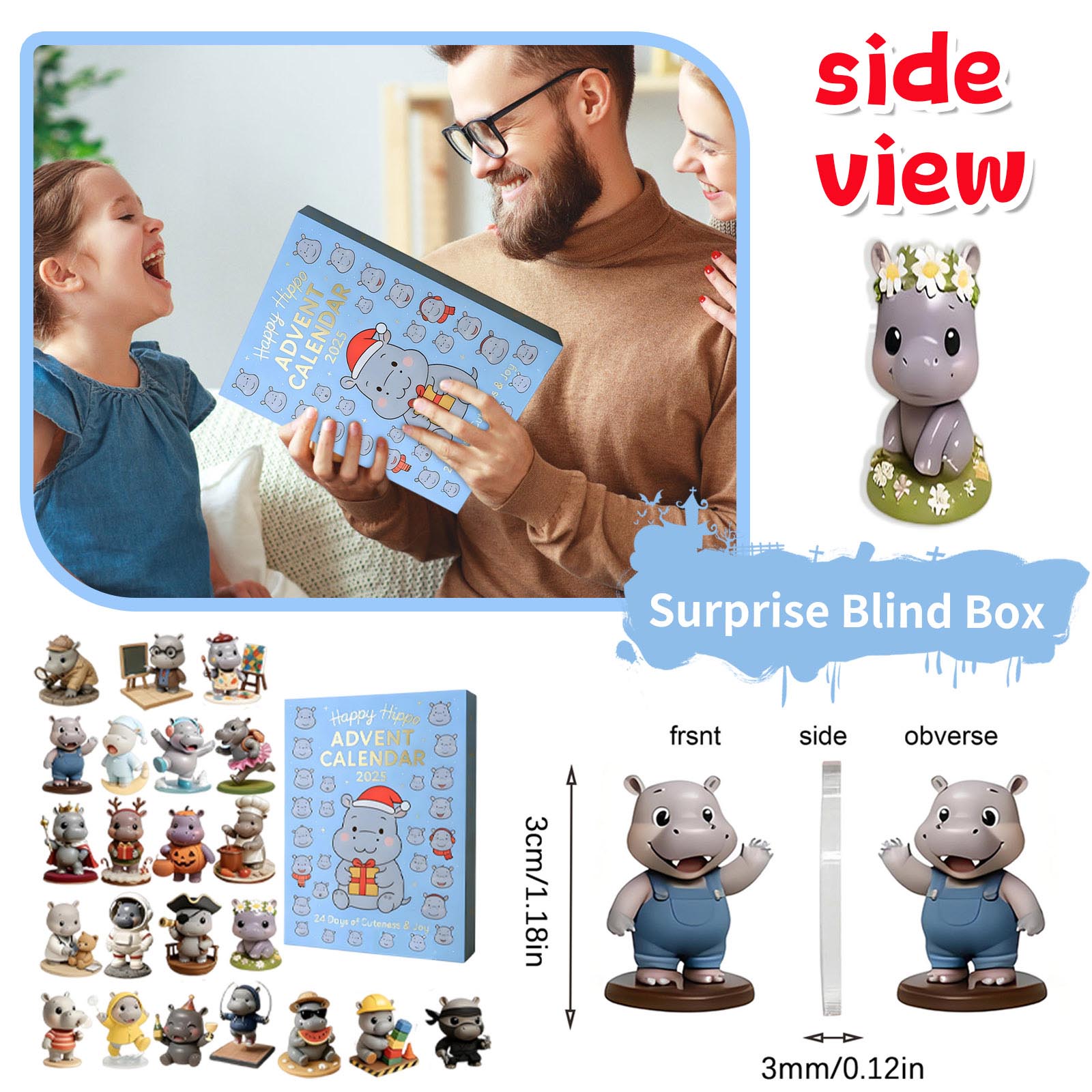 

Календарь обратного отсчета включает 24 подарка, календарь обратного отсчета и подарок-сюрприз One Size