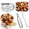 Slakken Eetset Roestvrij Staal Escargotschaal met Vorkjes, 6/12 Gats Gratinschaal voor Oven, Serveerplateau Antislip Groeven, Elegante Hapjes Zeevruchten,