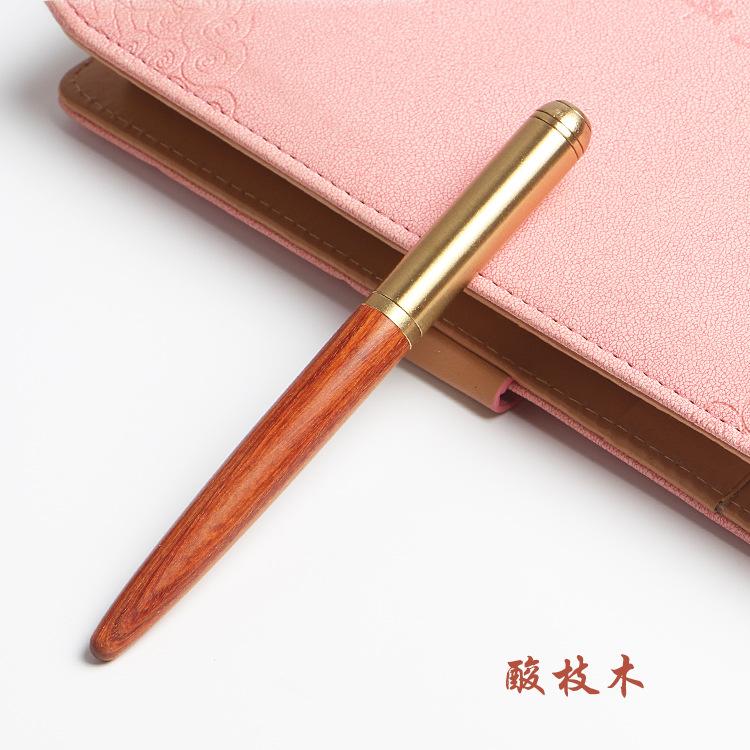 Ketan Black Sandalwood Rosewood Brass Wooden Pen School Graduation Ceremony Corporate Gift Brass Wooden Pen Pen Signature Pen bullet tip 0.5 розовый лес