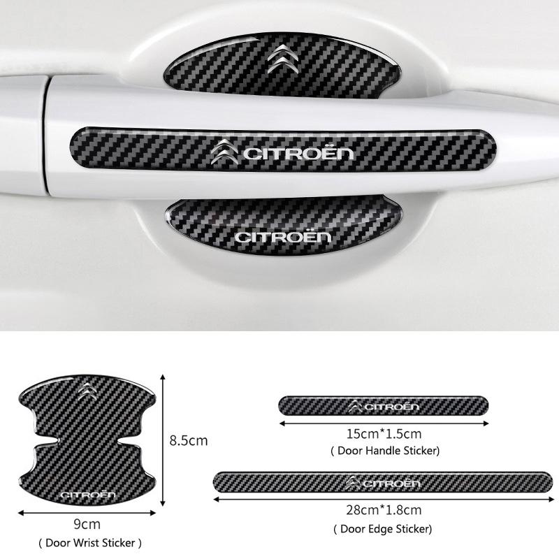 4/8Pcs Car Threshold Sticker with Door Handle Bowl Scratch Protective Sticker For Citroen C1 C2 C3 Grand C4 Picasso C4L VTS