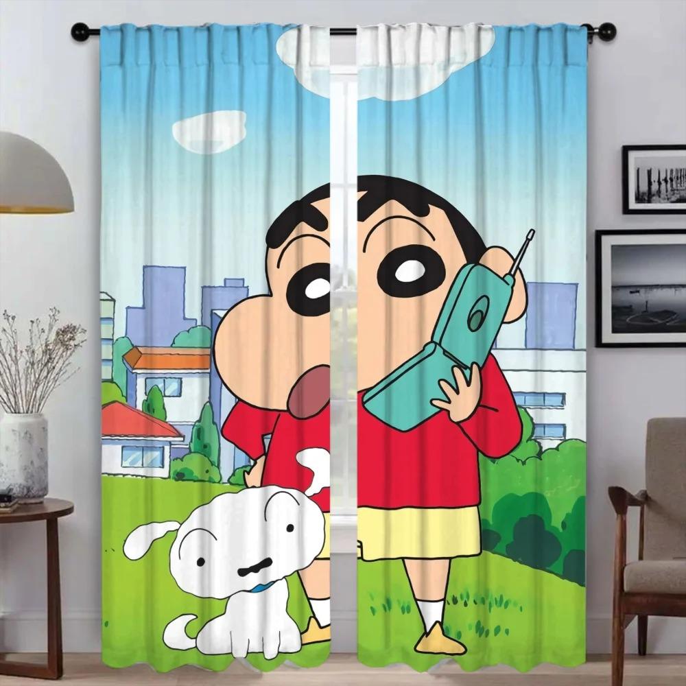 

Crayon Shin-chan High Blackout Curtain 100% Polyester Print Cute Living Room Bedroom Decor Sun Protection, Gift for Kids. W100xH140cm