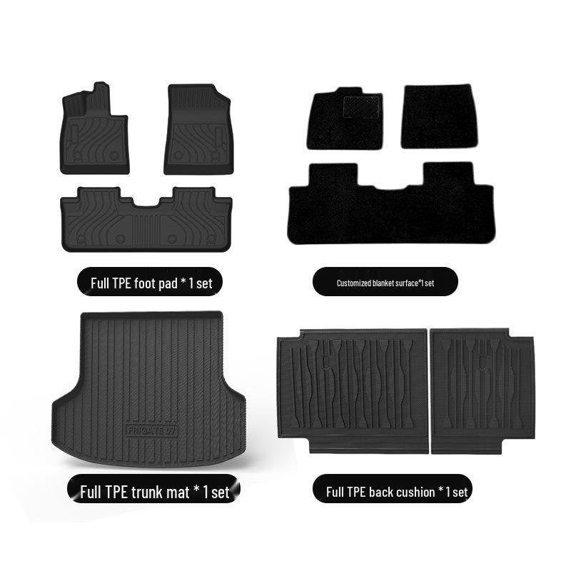 TPE Car Floor Mats for 2023 BYD Frigate 07 - Eco-Friendly, Waterproof Trunk and Backrest Mats
