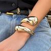Wide Bangles Geometric Vintage Bracelet Punk Jewelry Hand Jewelry Alloy Texture Suitable for Daily and Party Wear