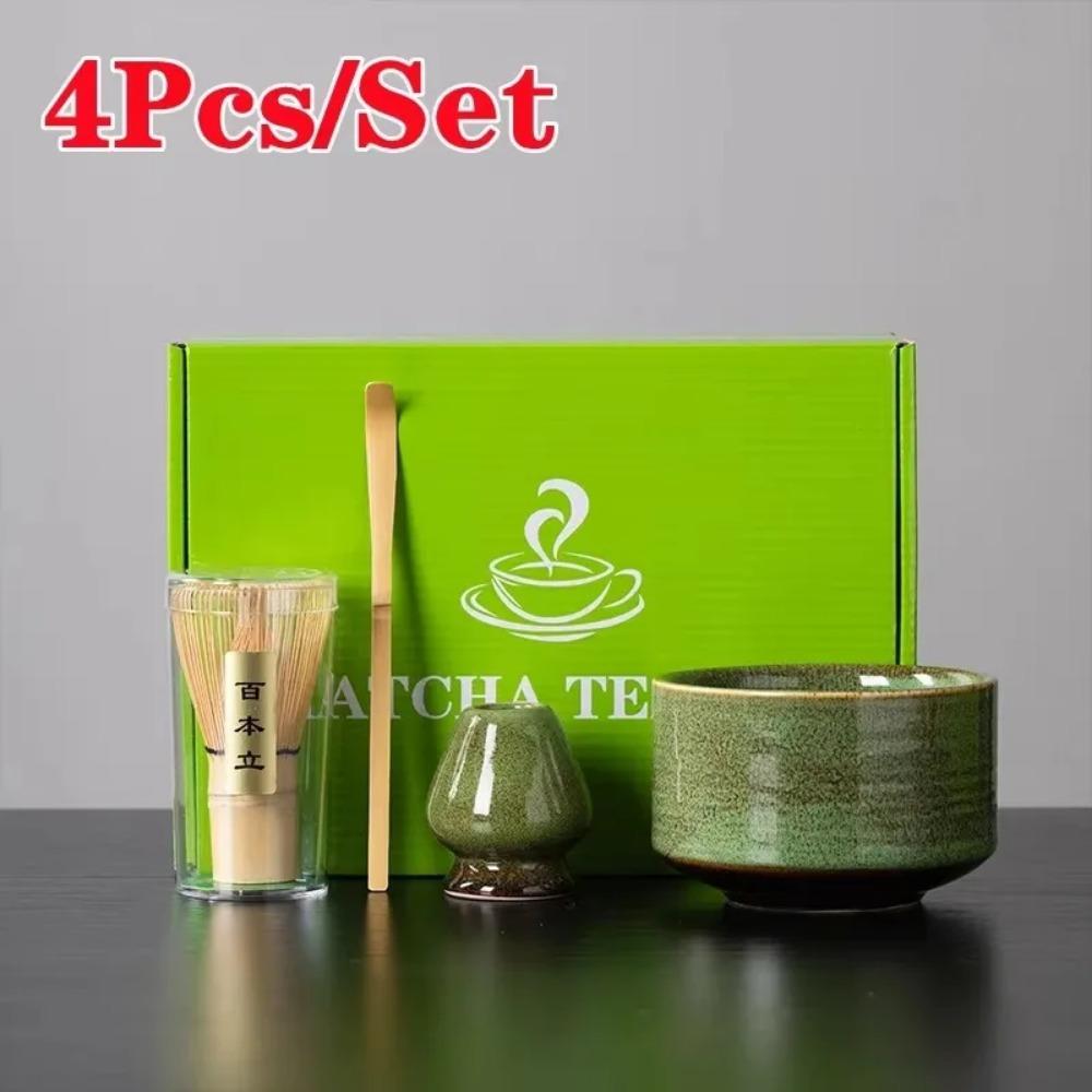 4Pcs 7 Pcs/set Japanese Matcha Blender Set Bamboo Whisk Matcha Brush Teaspoon Kiln Tea Set Beverage Shop Tea-Making Tools
