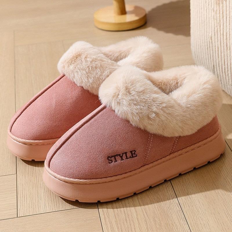 All-inclusive Suede Cotton Slippers Home Thickened Thermal Bag Heel Confinement Shoes EA Non-slip Snow Boots