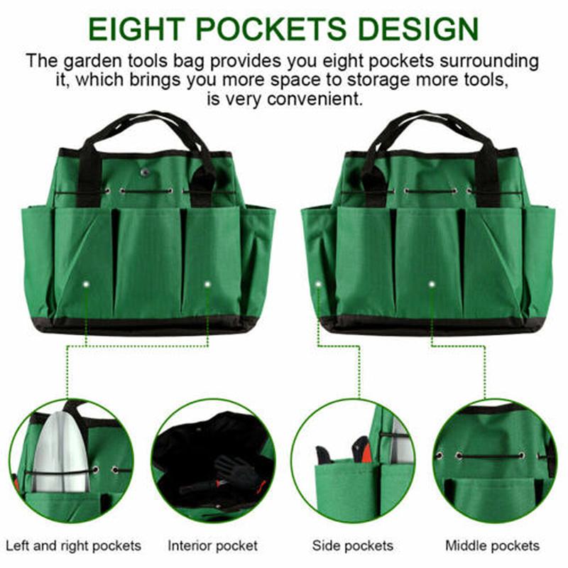 

Garden Tool bag Organizer Multifunctional Portable Tool Storage Green Oxford Wall Hanging Storage Bags Pockets for Home Garden