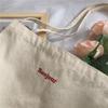 Shoulder Bag Embroidered Canvas Bag Capacity Shopping Cloth Bag Portable Simple and Fashionable