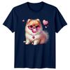 Pomeranian Dog Heart Glasses Bubble Gum Animals Dogs Unisexs TShirt Unisexs Tee