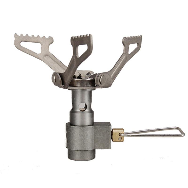 Ultra-Light Portable Camping Stove Titanium Alloy Folding Mini Gas SOLO WILD серебряный