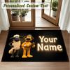 Crystal Velvet Square Rug Custom NameShaun the Sheep Pattern Non Slip Home Floor Decor Rug