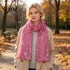 Feiertags-Accessoire Glitzernd Funkelnd Folien-Schneeflocken-Print Schal für Damen, Weihnachten Warm Hals-Thema Schal Wickel, Herbst Winter Leicht