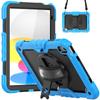 Silicone Full Cover Rotating Strap Case IPad 10th Gen 10.9 Inch Air 4/5 10.2 Color Block Design With Cushion
