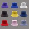 Hot Seller Simple Solid Color Reversible Bucket Hat Casual Short Brim Sunshade Hat In Stock