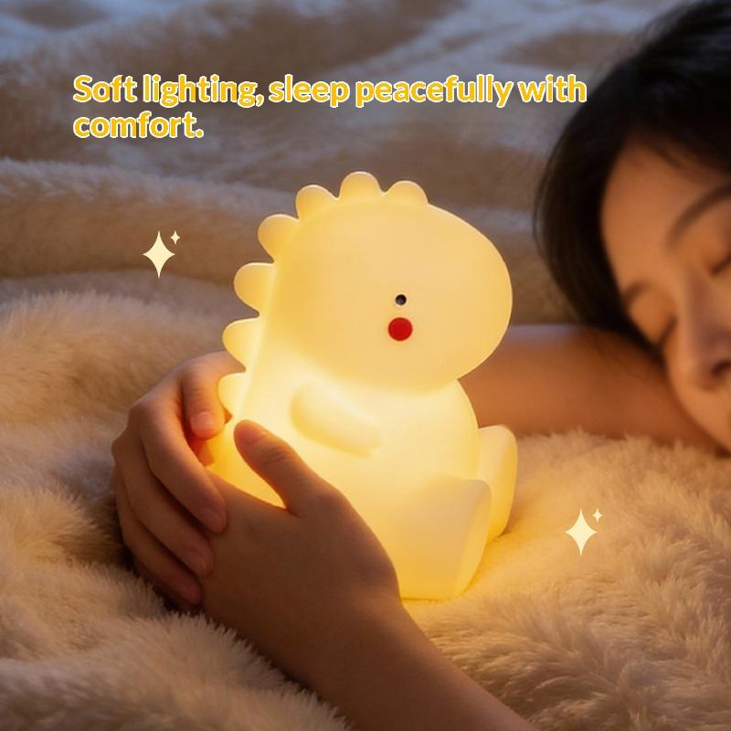 1/2Pcs Tap Control Led Lamp With Soft Light For Kids Baby Bedroom Decor Silicone Dinosaur Night Light Children'S Toy Gift