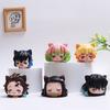 Demon Slayer Mitsuri Figure Kimetsu No Yaiba Cat Nezuko Statue Cute Muichirou Action Figurine Sculpture Desk Decoration Ornament