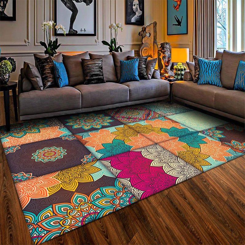 Vintage Ethnic Style Carpet Living Room Coffee Table Carpet Home Bedroom Carpet