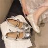 French Fairy Style Bow Shallow Mouth Single Shoes Female 2025 Spring and Summer New Korean Version Soft-soled Ballet Small Single Shoes Female