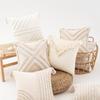 Wasabi Tufted Pillow Case Geometric Embroidered Tassel Sofa Cushion Case Bohemian Bathroom Windows Pillow Premium