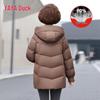 YAYA Women's 2025 Winter Mid-Length Hooded Down Jacket