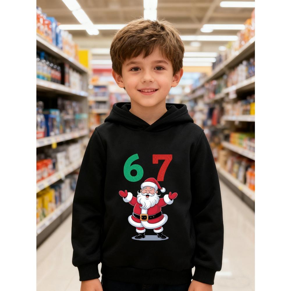 New Christmas Hoodie, SIX SEVEN Print Pullover for Teens Kids Boys Girls, Winter Fall Sweatshirt