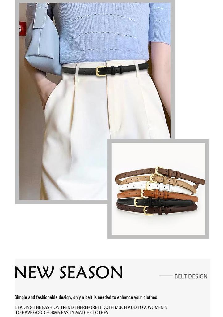Versatile Women's Thin Fashion Belt for Jeans, Coats, Dresses, and Korean Pants.