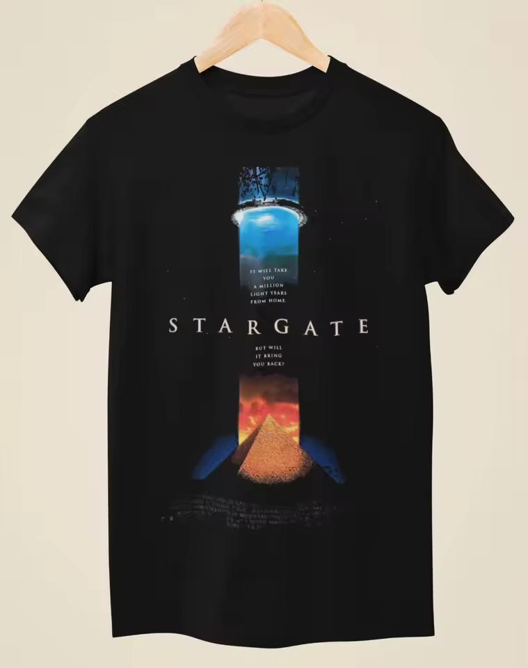 Stargate - Movie Poster Inspiration Men and Women's Black T-shirt Fan Gift Casual Street Women's T-shirt Daily