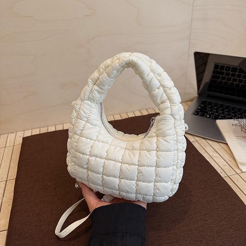 

Fashion cotton clothes, armpit bag, new padded portable shoulder oblique span bag, large-capacity women s bag tide білий