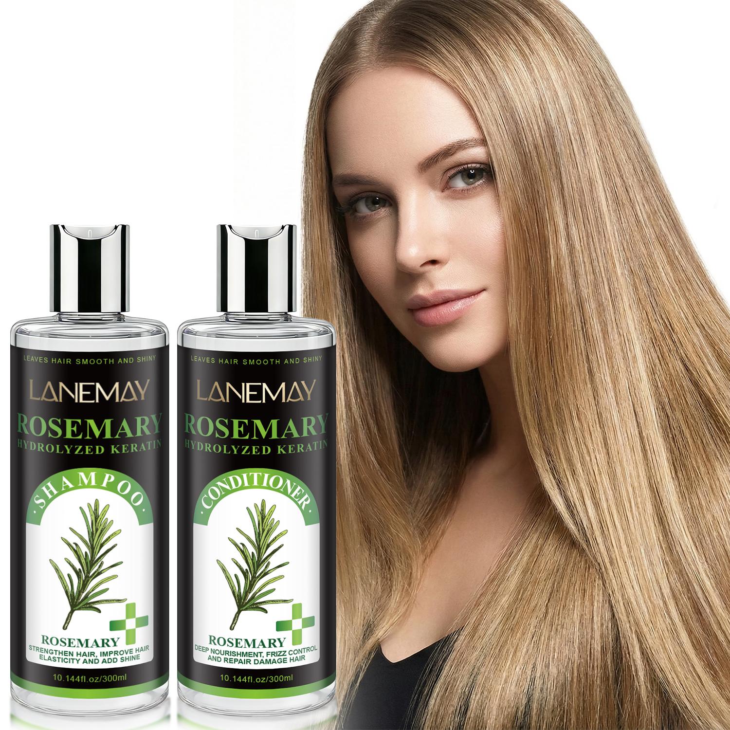 Rosemary Shampoo & Conditioner-Nourishes & Regenerates Hair Soft And Fluffy-Leaves Hair Smooth And Shiny-300ml+300ml