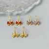 Temperament Fashion Light Luxury Bow Stud Earrings Cold Style Color Zirconium Earrings