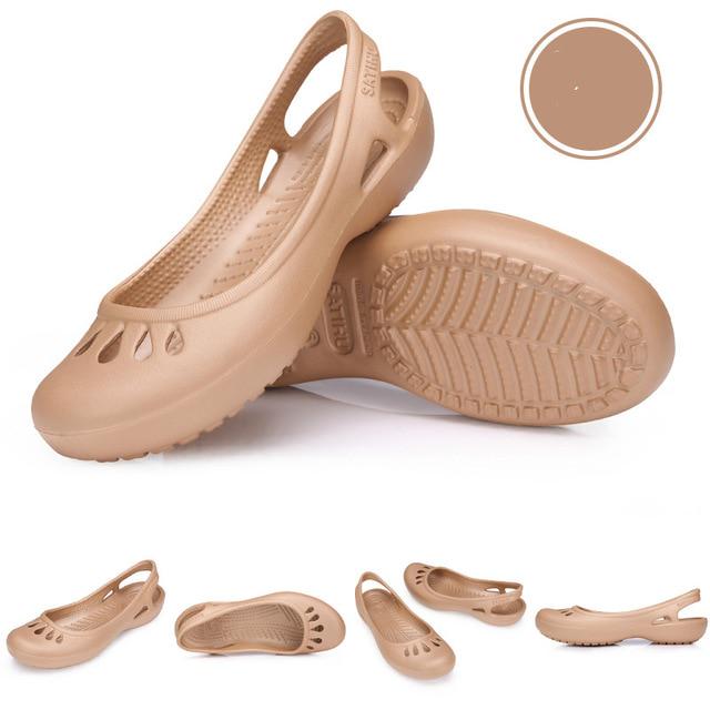 Mujeres Zuecos Sandalias Gelatina Inicio Antideslizante Zapatos de agujero  de verano Zapatillas planas femeninas Plástico Mujer Impermeable EVA Jardín  comprar a buen precio — entrega gratuita, reseñas reales con fotos — Joom