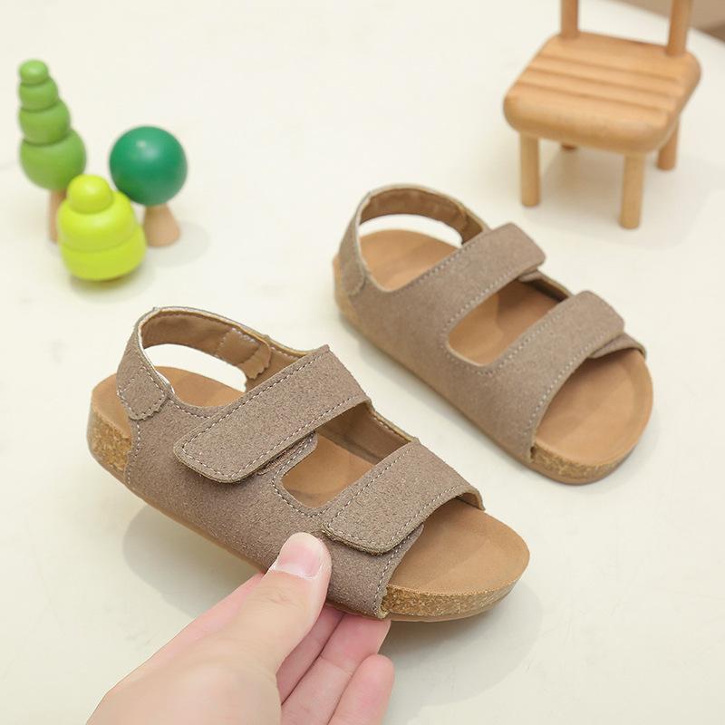 Children's Suede Sandals with Arch Support Summer Boys Slip-On Beach Shoes Casual Baby Girl Water Shoes Child I04262