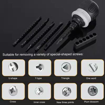 Conjunto de Chaves de Fenda com Catraca Chave de Fenda Doméstica Kit de Ferramentas para Reparo Doméstico Desmontar Chave de Fenda Telescópica Giratória com Catraca