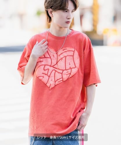 [VERBESSERT] [SEITENSTÄNDER] Drip Logo Herz Pigment Kurzarm-T-Shirt