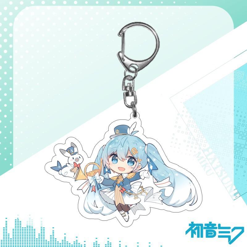 Miku Hatsune Sakura Miku Kagamine Anime Star 2D Cartoon Acrylic Keychain Pendant Ornament Accessory For Fans Collection Gift