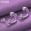 925 Sterling Silver Heart Shaped Earrings Gift Fashion Jewelry