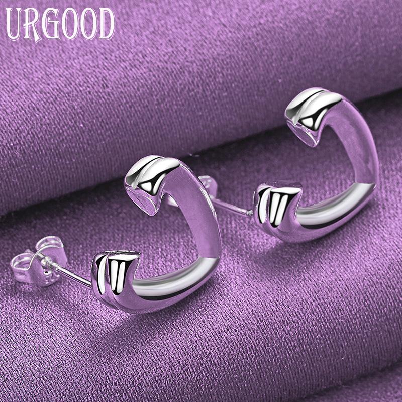 925 Sterling Silver Heart Shaped Earrings Gift Fashion Jewelry