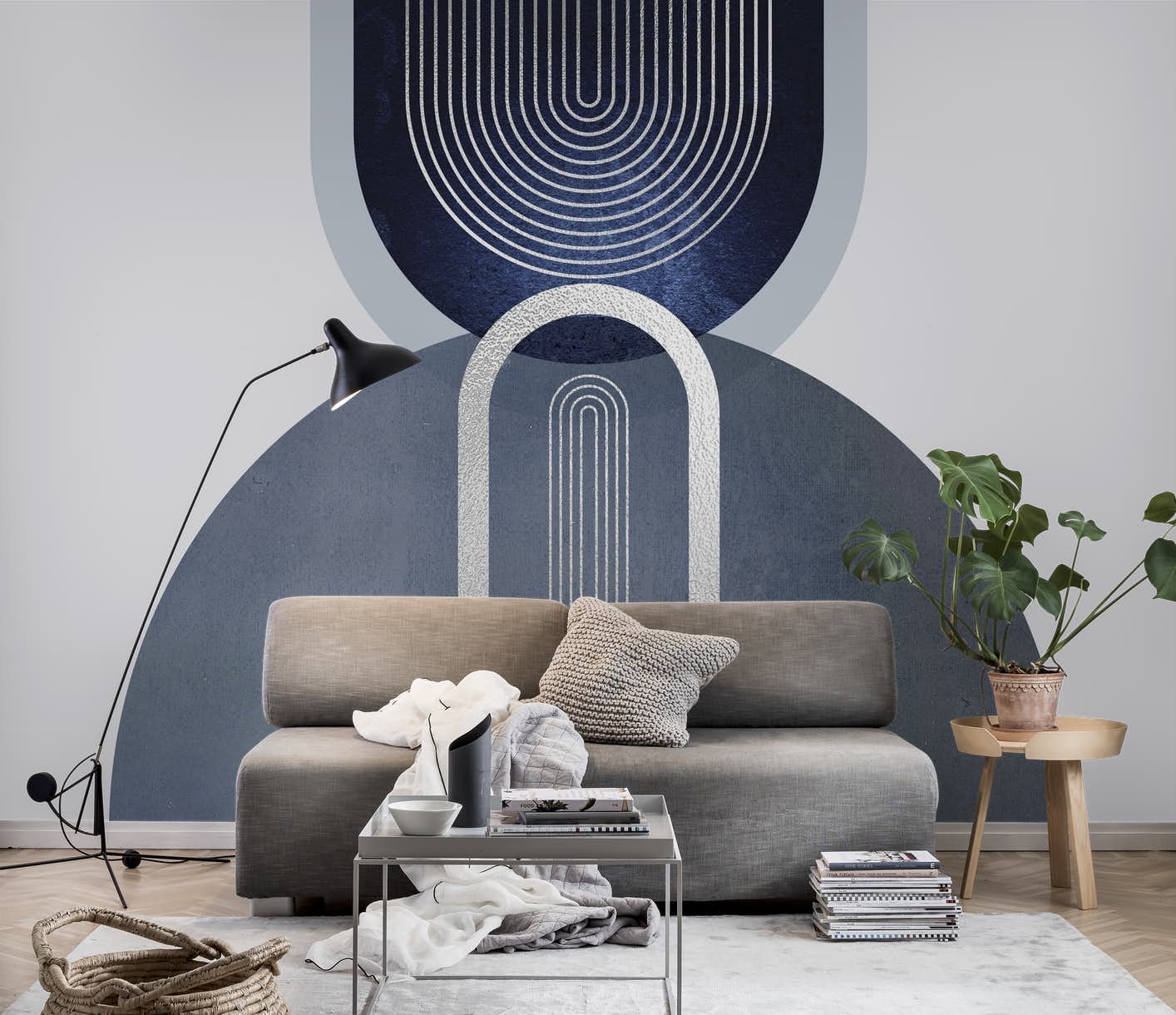 Гобелен с круглым узором и принтом в современном стиле — фото 24