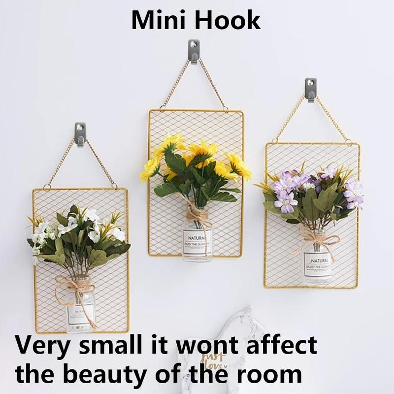 20/2Set Wall Mount Picture Frames Hooks with Screws Stainless Steel Photo Mirror Hanging Hanger Bag Clothes Holder J-Shaped Hook