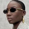 Premium Metal Round Thick Frame Fashion Famous Style Sunglasses Casual UV400 Protection Spectacles Women Sunglasses