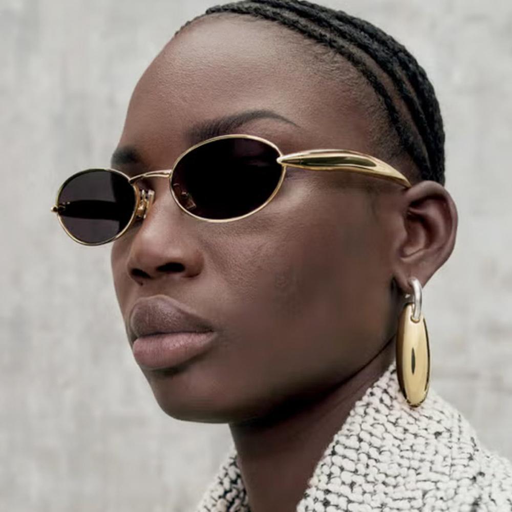 Premium Metal Round Thick Frame Fashion Famous Style Sunglasses Casual UV400 Protection Spectacles Women Sunglasses