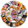 50 Scary Halloween Stickers: Cartoon Pumpkins for Notebooks, Journals, and Luggage