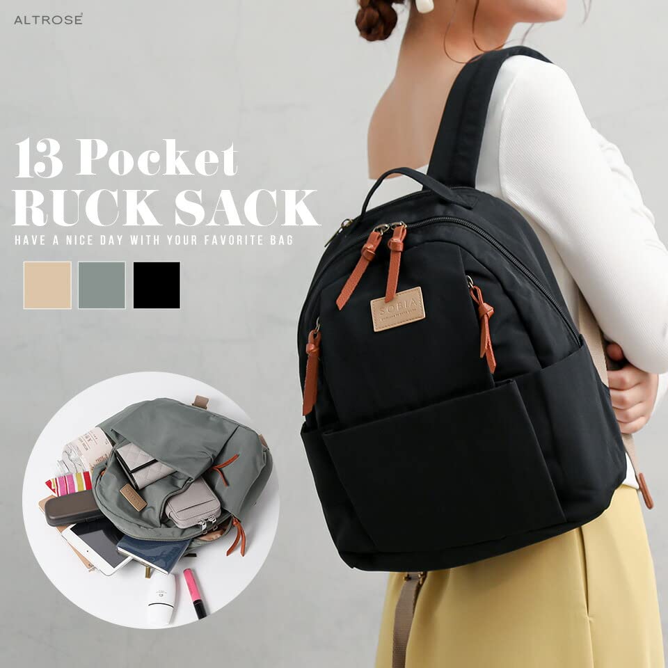 Water-repellent Backpack for Adults with Ample Storage Space (Black)