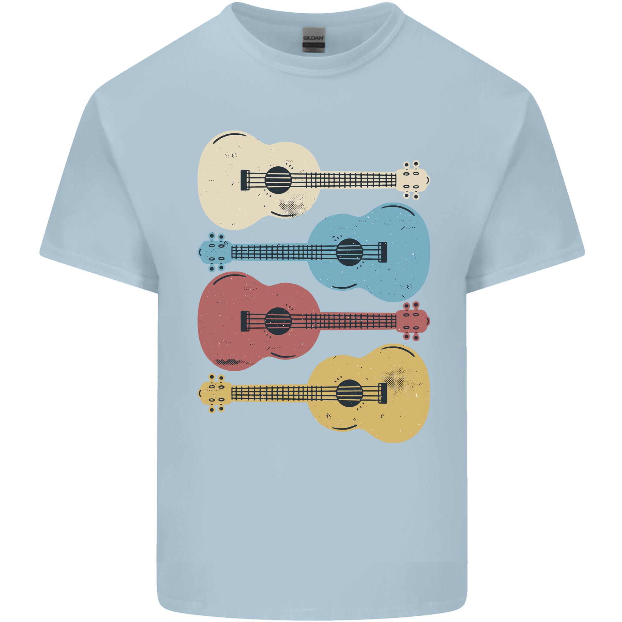Four Ukulele Guitars Unisexs Light Cotton TShirt S