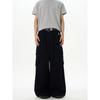 Kisko American Retro Washed Large Pocket Baggy Silhouette Cargo Pants Unisex Loose Straight Casual Wide-Leg Pants